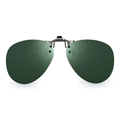 Imagen de JM Polarizadas Clip en Gafas de Sol Sin Marco Flip up Lente Estilo Para Graduadas Verde