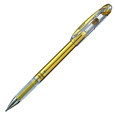 Imagen de Pentel BG208 Slicci Bolígrafo con tinta de gel (punta aguja, 0,4 mm), color dorado