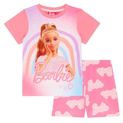 Imagen de Barbie Rainbow Pijama de Manga Corta para Niñas 9 10 Años: 140cm