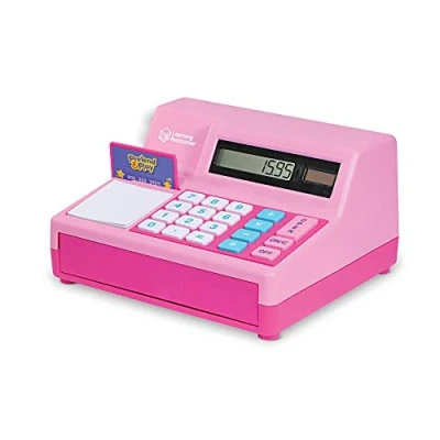 Imagen de caja registradora calculadora de Pretend &amp; Play Learning Resources, rosa juguete para niños, juegos imaginativos (Exclusivo Amazon)