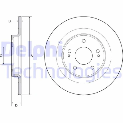 Imagen de DELPHI BG4924C Disco de freno 302 10 5 macizo revestido sin procesar cojinete rueda, anillo sensor ABS MITSUBISHI: ASX SUV, OUTLANDER 3