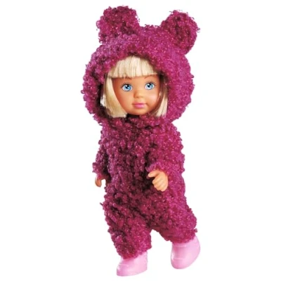 Imagen de Simba Evi Love Cute Teddy Muñeca de Peluche en un Bonito Osito, 12 cm, a Partir 3 años, Color Morado (4006592091347)