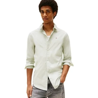 Imagen de Tommy Jeans Camisa Hombre TJM Original de Manga Larga, Verde (Misty Sage), L