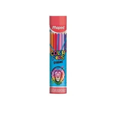 Imagen de Maped lápices de colores fuertes Color&#039;Peps 24 para colorear ultra resistentes y ergonómicos Tubo metal