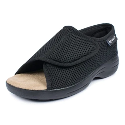 Imagen de Aerosoft Sandalia de rehabilitación Stretch 14 para mujer y hombre, ancho G H, antideslizante, Negro, 42 EU