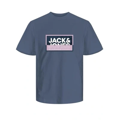 Imagen de JACK &amp; JONES Jcologan Summer Print tee Crew Neck Fst Camiseta, Piedra, M para Hombre