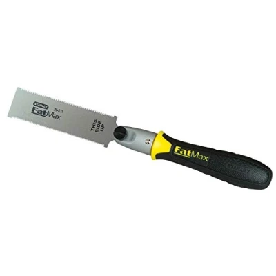 Imagen de STANLEY FATMAX Mini sierra japonesa 120 mm, de doble filo, hoja flexible y reafilable, mango bimaterial Cushiongrip, corte rápido limpio, 0 20 331