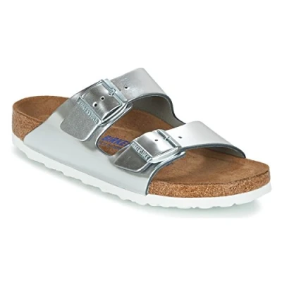 Imagen de Birkenstock Arizona NL SFB Narrow Sandalias planas, Mujer, Talla: 36, Metallic silver Zapatos