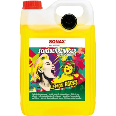 Imagen de SONAX Limpiador de cristales listo para usar Lemon Rocks (5 litros) elimina insectos, aceite, silicona y suciedad típica la carretera. Número artículo: 01605000