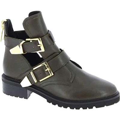 Imagen de Steve Madden Botas de Cuero Genuino Botines Elegantes para Mujer Verde Caqui Tamaño: 37 EU