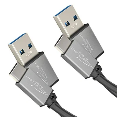 Imagen de KabelDirekt Cable USB a 3.0 C 2X 1m (Cable de Datos SuperSpeed y Carga, Adecuado para Smartphones tabletas con conexión C, en Negro/Space Grey) Pro Series