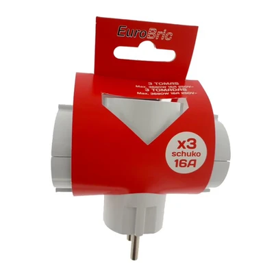 Imagen de Adaptador EUROBRIC triple schuko blanco blist.16a 250v