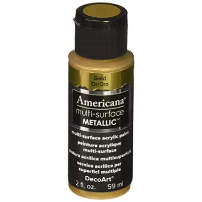 Imagen de Deco Art Americana Pintura de botella metálica satinada multisuperficie, acrílico, dorado, 3 x 7 cm