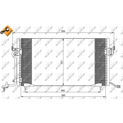 Imagen de NRF EASY FIT 35260 Condensador con junta anular 14,3 8,5 Aluminio 555 R 134 CITROËN: Xsara Hatchback, Berlingo / First I