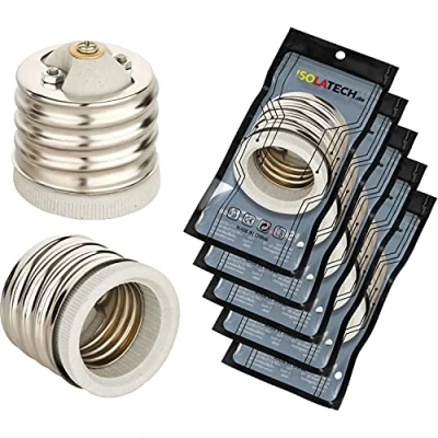 Imagen de ISOLATECH 5pcs E40 a E27 adaptador zócalo para portalámparas LED convertidor lámparas de ahorro energía (máx. 250V/2A) bombillas cocina baño base cerámica resistente al calor