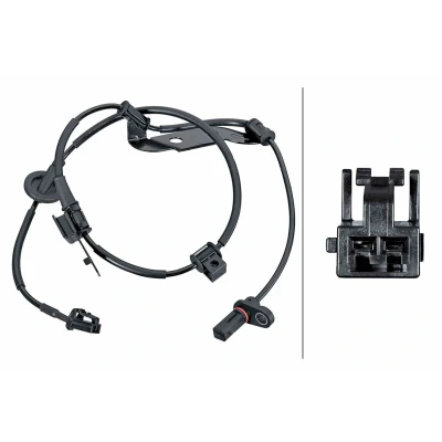 Imagen de HELLA 6PU 358 252 311 Sensor de ABS con clips fijación en el cable Hall 2polos 1065mm KIA: cee‘d II Hatchback, Sportswagon