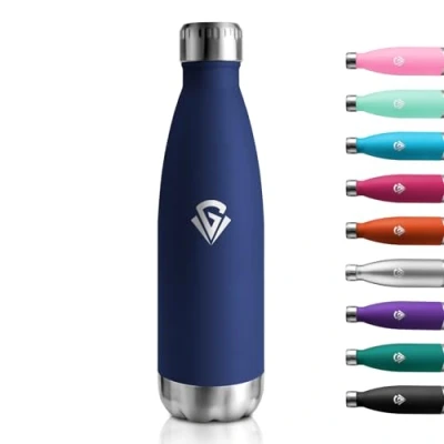 Imagen de Botella Termica 500ml, Cantimplora Acero Inoxidable Reutilizable con Doble Pared, Garrafa sin BPA, A Prueba de Fugas, Termo Agua para Escuela, Oficina, Deporte, Gimnasio, Viajes, Niños