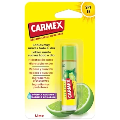 Imagen de Carmex Bálsamo Labial SPF 15, Click Stick Lima, 4.25g