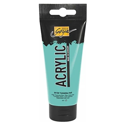 Imagen de KREUL 84139 Solo Goya Acrylic, Tubo Azul Turquesa Claro, Pintura acrílica cremosa y versátil en Calidad de Estudio, a Base Agua, Secado rápido Mate, Color Turquoise, 100 ml (641752)
