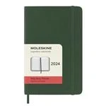 Imagen de Moleskine Agenda Diaria 12 Meses 2024, Formato Pocket 9x14, Tapa Suave y Cierre Elástico, Color Verde Mirto