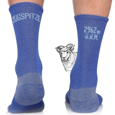 Imagen de TODO Calcetines de senderismo BP Merino para hombre, mujer, niños. trekking, lana merino, transpirables, antiburbujas, producción la UE, Zugspitze 2962m, 47 50