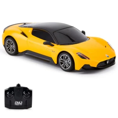 Imagen de CMJ RC CARS 1:24 Escala Oficialmente Licenciada Maserati MC20, Amarillo Deporte Coche de Carreras Modelo para Niños Niñas y Adultos Regalo