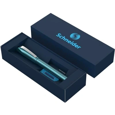 Imagen de Schneider Ceod Shiny Juego de bolígrafos roller (incluye estuche cartón, cartuchos tinta estándar, para diestros y zurdos), color azul