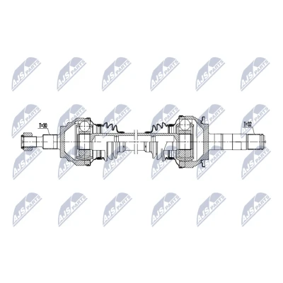 Imagen de NTY NPW ME 198 Árbol de Transmisión Eje trasero, derecha 863mm automática