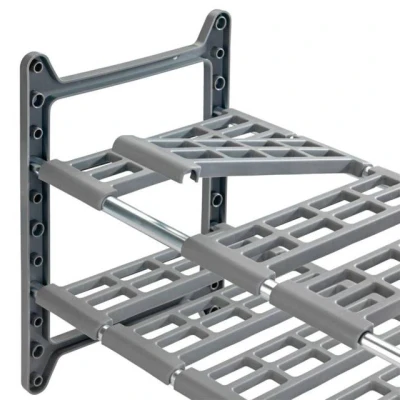 Imagen de Wenko Estante para Mueble bajo de Cocina Flexi, Extensible enchufable, Ajustable, 2 estantes, Plata, 45 80 x 39 28 cm