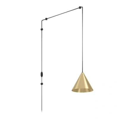 Imagen de EGLO Narices Lámpara colgante, portalámpara con cable y enchufe, adecuada para colocar encima de la mesa del comedor, hecha metal en latón cepillado negro, casquillo tipo E27