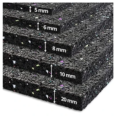 Imagen de etm Alfombra Antivibración Base Antideslizante Lavadora Ultra Resistente Suelo de Goma Aislante Ruido y Movimiento 3 Densidades (10mm 60x60cm)