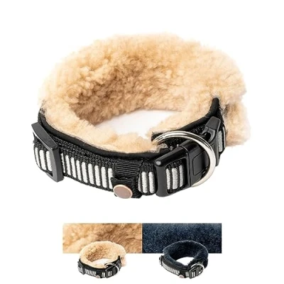 Imagen de Chris Collar para perro de lana cordero, perros pequeños, medianos y grandes, talla L (45 55 cm)
