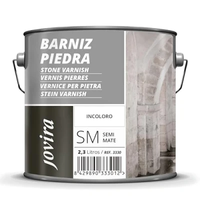 Imagen de JOVIRA PINTURAS Barniz para Piedra, Ladrillo, Terrazo al Disolvente. Incoloro, natural, transparente. (2,3 Litros, Semimate)