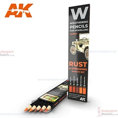 Imagen de AK Interactive Weathering Pencils Rust &amp; Streaking Effects Set of 5