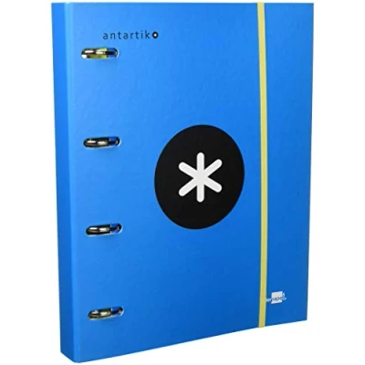 Imagen de Carpeta con recambio liderpapel antartik a4 cuadro 5 mm forrada 4 anillas 40mm redondas color azul