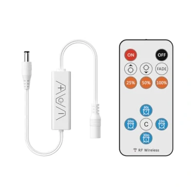 Imagen de PAUTIX Remoto RF para Tiras de luces LED Solo Color,Control inalámbrico 13 Botones y Controlador en línea DC12 24V Tira 3528/2835/5050/COB,Función Temporizador