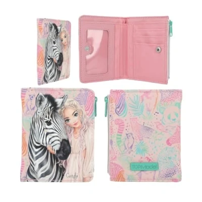 Imagen de Depesche TopModel Wild 12795 Monedero en Color Rosa, con diseño de Cebra, Compartimentos para Monedas, Billetes y Tarjetas