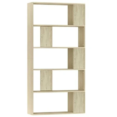 Imagen de vidaXL Estantería/Separador de Ambientes Contrachapada Sonoma 45x24x159cm Hogar Diseño Elegante Moderno Robusta Duradera Amplio Espacio Almacenamiento