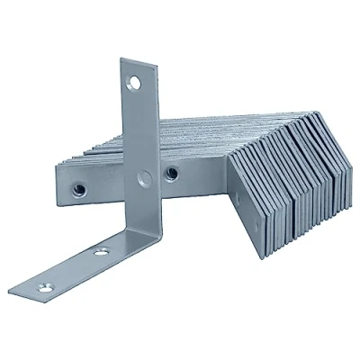 Imagen de HELPMATE 24 piezas de ángulo silla 75 x 18 mm Conector en galvanizado y azul pasivado Ángulo muebles con excelente protección contra la corrosión, estable duradero Fácil