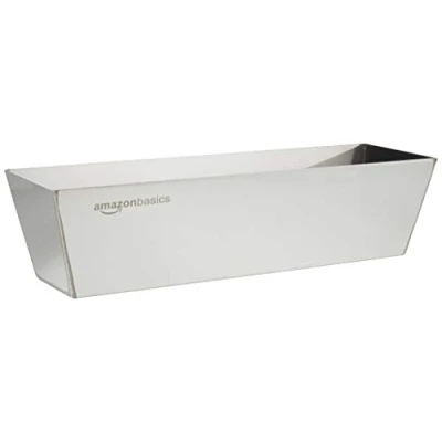 Imagen de Amazon Basics Rectangular Bandeja para mezcla, acero inoxidable, 30.48 cm, Plateado