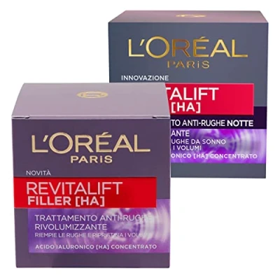 Imagen de L&#039;Oréal Paris Revitalift Filler Tratamiento antiarrugas noche y día con ácido hialurónico