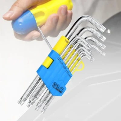 Imagen de CCLIFE Llaves Allen Torx 9 piezas, T10 T50 Estrella Llaves, Cr V TX para Reparación de Bicicletas