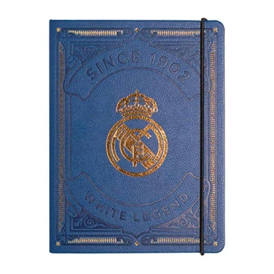 Imagen de Grupo Erik cuaderno Real Madrid punteado tapa durada forrado en PU │ de notas, recetas, viaje, bullet journal... Libreta A5 / Bloc