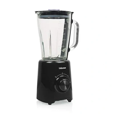 Imagen de Tristar BL 4477 Batidora de vaso con capacidad 1,5 litros, 500 W, 4 cuchillas acero inoxidable, 2 velocidades, función impulso, cristal