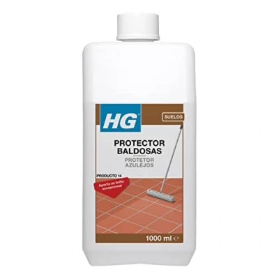 Imagen de HG Protector Baldosas, Sellador de Azulejos, Pulidor con Emulsión Polímero para Suelos Cocina y Baño, Abrillantador Vidrio Satinado Todo Tipo Azulejos 1 Litro