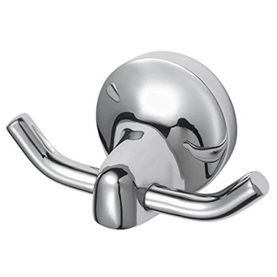 Imagen de Haceka Aspen Chrome Gancho Doble, Metal, Gris, 6.89x13x5.98 cm
