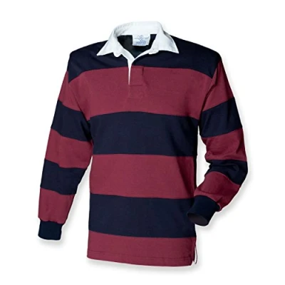 Imagen de Front Row Polo para hombre granate/azul marino L
