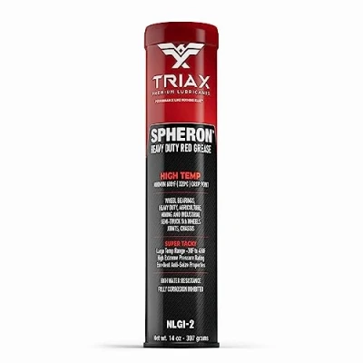 Imagen de TRIAX Spheron HT 2 Grasa Roja, Para Rodamientos, Complejo de Sulfonato Calcio (CSX), Altas Temperatura hasta 204 C, Ultra Adherente, Soporta Presiones Extremas, Prácticamente Impermeable (400g)