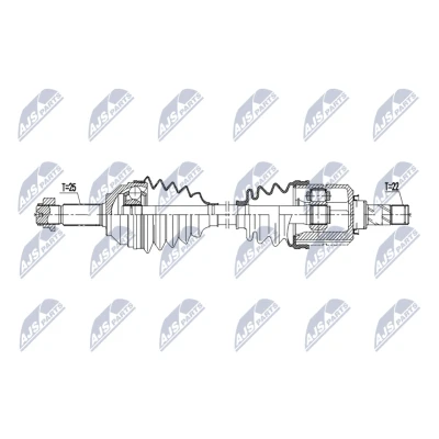 Imagen de NTY NPW DW 069 Árbol de transmisión Eje delantero, derecha 900mm Caja cambios manual