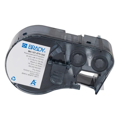 Imagen de Brady M4 187 075 342 cinta termorretráctil negro sobre blanco 19,05 mm x 8,50